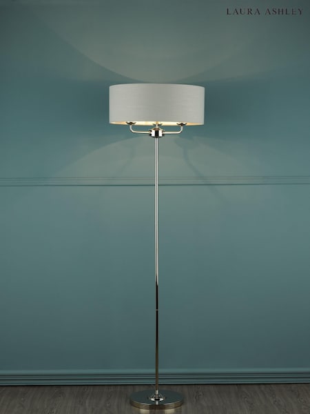 Laura Ashley Silver Sorrento Floor Lamp (656534) | £210