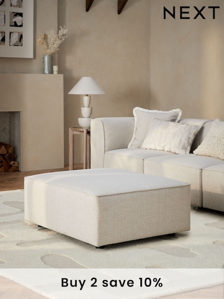 Tweedy Plain Light Natural Single Foostool Alba Modular Sofa (656796) | £250