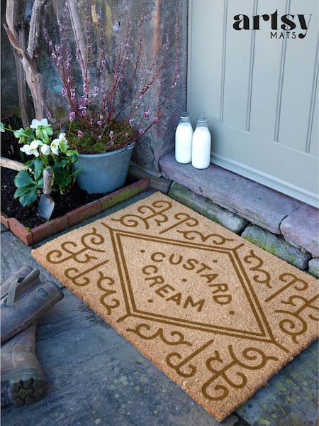 Artsy Mats Custard Cream Coir Biscuit Doormat