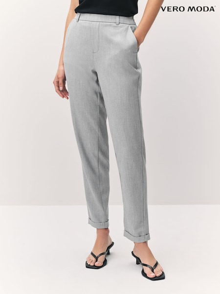 VERO MODA Grey Slim High Waisted Trousers (657146) | £34
