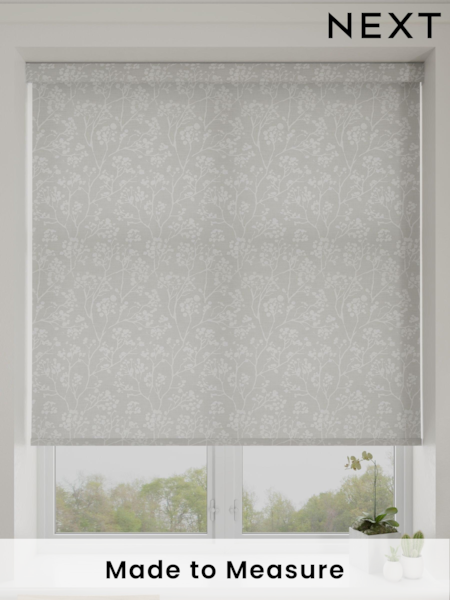 Silver Grey Garden Trail Made To Measure Roller Blinds (657466) | £20