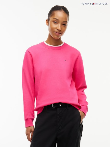 Light Pink - Tommy Hilfiger Brushed Fleece Crew Neck Sweatshirt