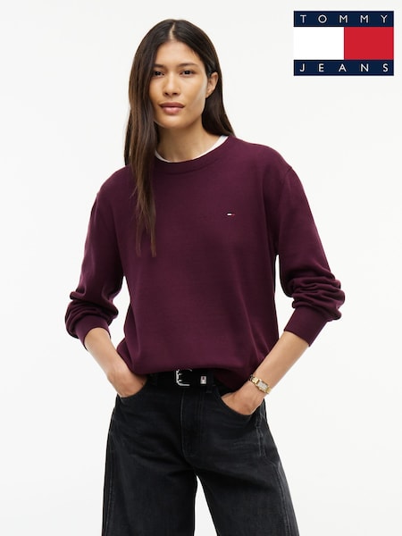 Pink - Tommy Jeans Boxy Crew Neck Jumper