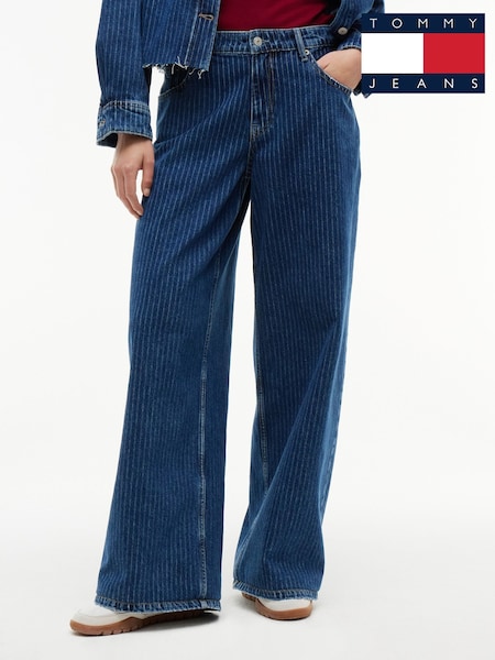 Blue - Tommy Jeans Daisy Low Rise Loose Pinstripe Jeans
