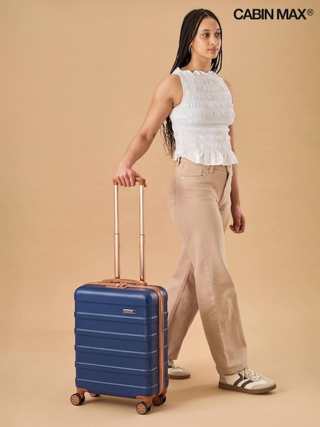 Blue - Cabin Max Anode 40l Abs Cabin Carry On Hand 55x40x20cm Luggage