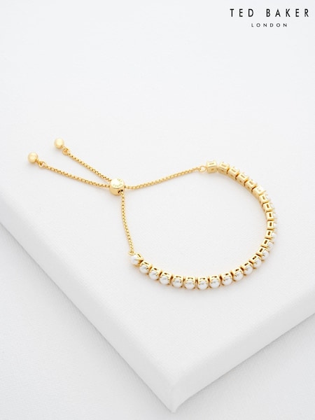 Ted Baker Gold Tone PERRMEL: Pearl Adjustable Tennis Bracelet (659122) | £40