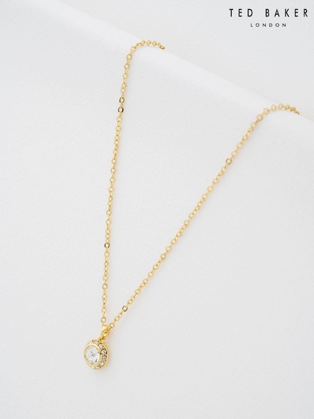 Ted Baker Gold Tone SOLTELL: Solitaire Sparkle Crystal Pendant Necklace (659149) | £35