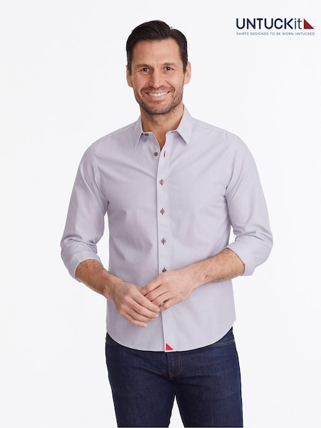 UNTUCKit Purple Wrinkle-Free Relaxed Fit Rubican 100% Cotton Shirt (659379) | £80