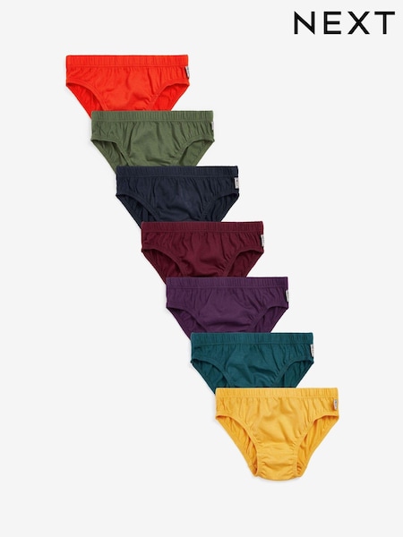 Red/Blue/Green/Purple 100% Cotton Briefs 7 Pack (1.5-16yrs) (659416) | £10 - £15