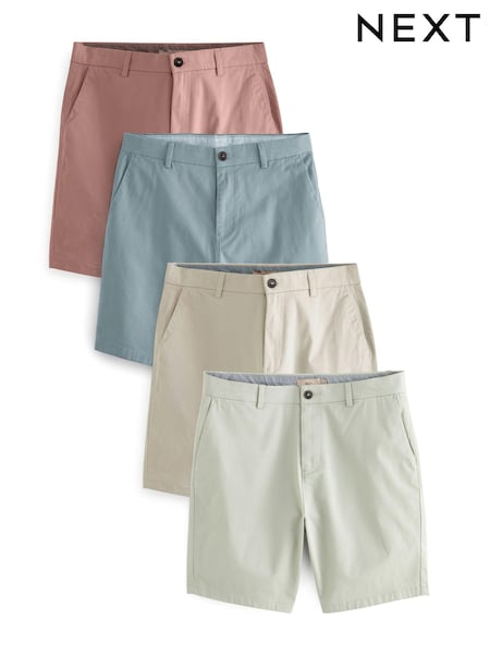 Multi Pastel Straight Fit Stretch Chino Shorts 4 Pack (659769) | £72