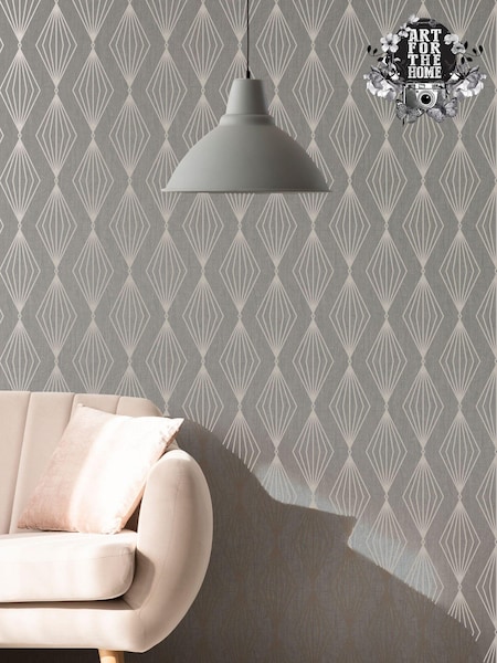 Art For The Home Light Grey Boutique Marquise Geo 10M Wallpaper (659820) | £27