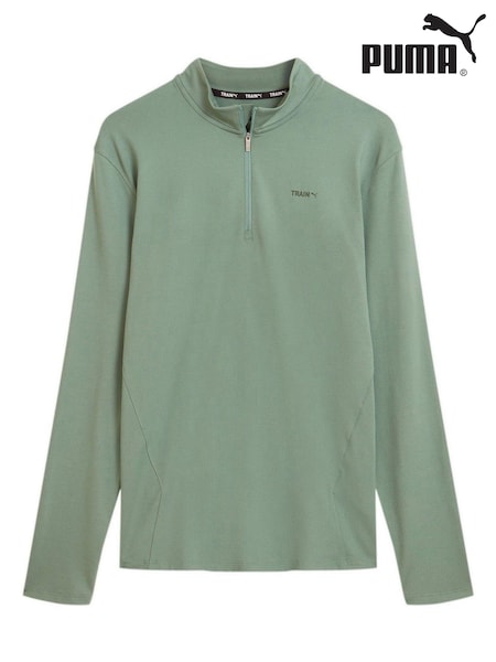 Puma Green EVOLVE Mens Training Quarter-Zip Top (660526) | £60