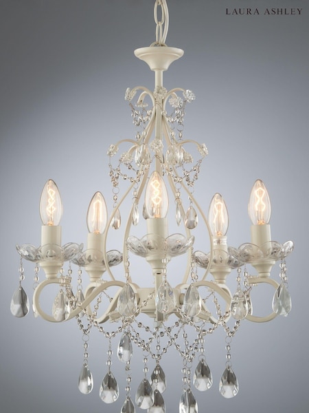 Laura Ashley White Shamley Painted 5 Light Chandelier Ceiling Light (660740) | £230