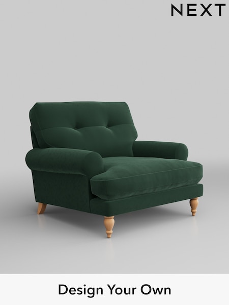 Plush Velvet Easy Clean/Bottle Green Erin Buttoned Back Deep Sit (661199) | £875