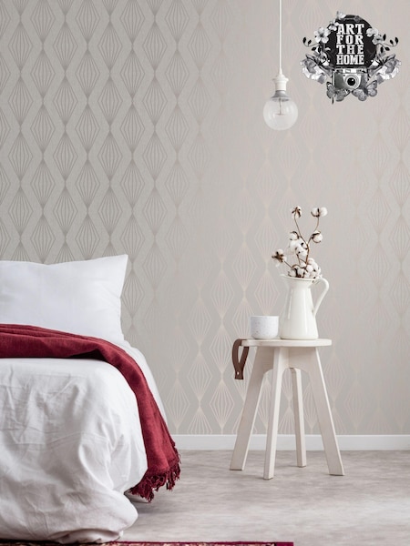 Art For The Home Pearl White Boutique Marquise Geo 10M Wallpaper (661592) | £27