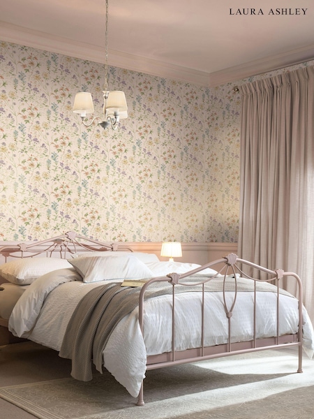 Laura Ashley Chalk Pink Wild Meadow 10M Wallpaper (661721) | £48