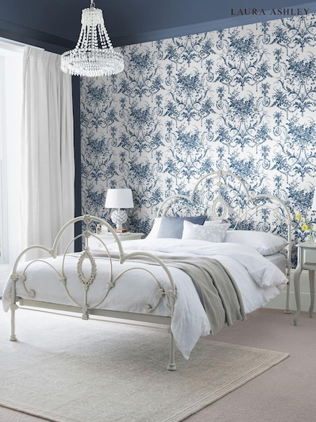Laura Ashley Midnight Blue Tuileries 10M Wallpaper (661878) | £48