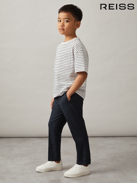 Reiss Navy Brighton 3-9 yrs Relaxed Elasticated Trousers with Turn-Ups (661938) | £38