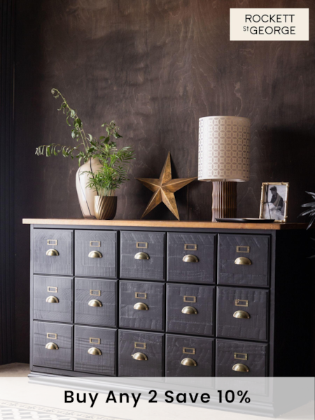 Rockett St George Black Large Apothecary Style Sideboard (662113) | £1,299