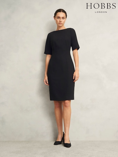 Black - Hobbs Rae Sleeved Dress