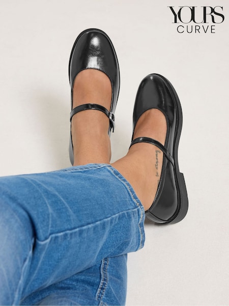 Black - Yours Curve Buckle Detail Mary Jane Shoes