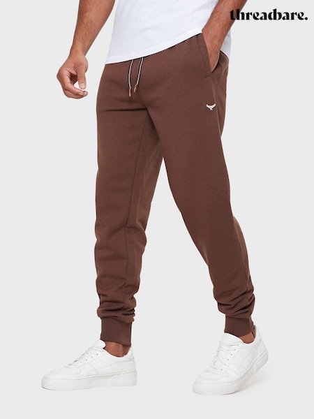 Brown - Regular Threadbare Cotton Blend Cuffed Joggers