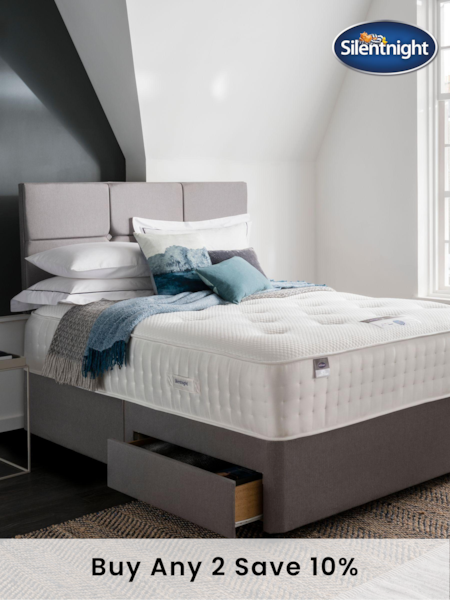 Silentnight White Pocket Geltex 3000 Firm Divan Set and Headboard (666119) | £1,010 - £1,595