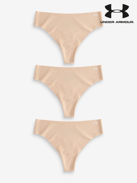 Under Armour Light Brown No Show Pure Stretch Thongs 3 Pack (666618) | £26