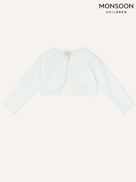 Monsoon Natural Baby Lace 100% Cotton Cardigan (666972) | £23 - £25