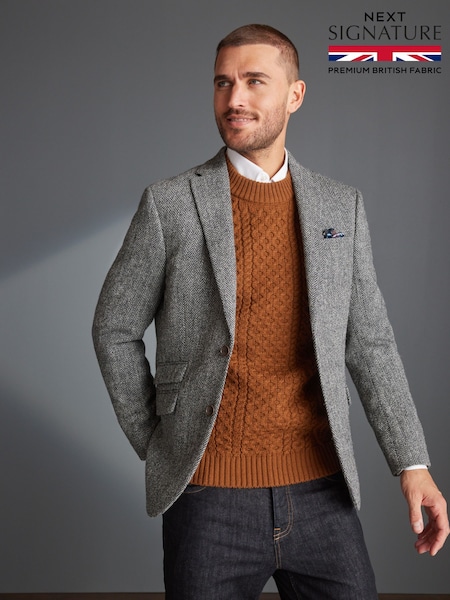 Grey Signature Harris Tweed British Wool Blazer (667032) | £229