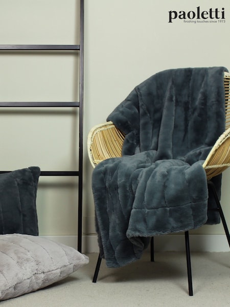 Riva Home Charcoal Empress Faux Fur Throw (667215) | £52