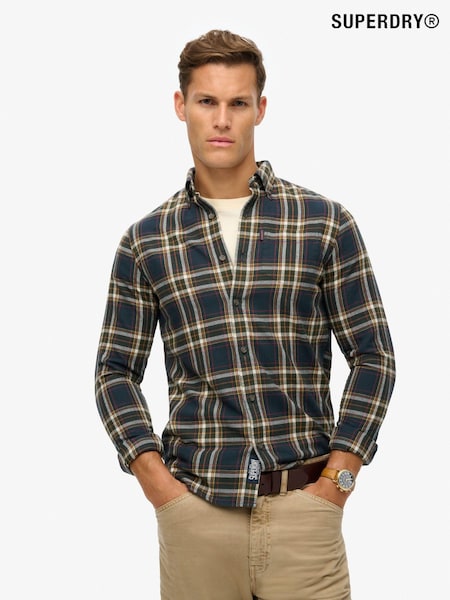 Superdry Bryce Check Navy Vintage 100% Cotton Check Shirt (667252) | £45