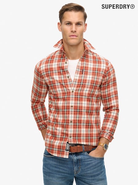 Superdry Frontier Check White Vintage Check 100% Cotton Shirt (667254) | £45