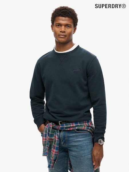 Superdry Eclipse Navy Essential Logo Crew Loose Fit Sweatshirt (667290) | £50