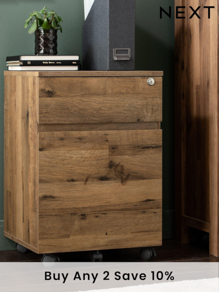 Dark Bronx Oak Effect Filing Cabinet (667341) | £150