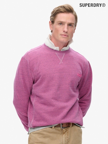 Superdry Shocking Pink 100% Cotton Marl Crew Sweater (667528) | £60