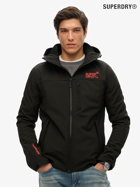 Superdry Black Hooded Soft Shell Trekker Jacket (667762) | £85