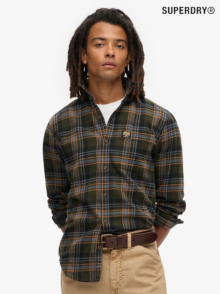 Superdry Buckshot Check Olive Long Sleeve Lumberjack Shirt (667809) | £50