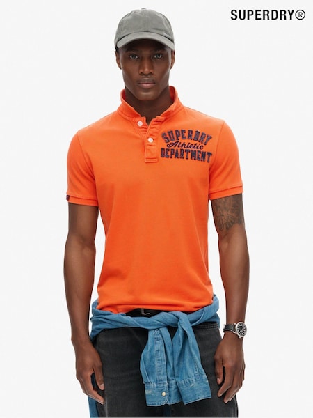 Superdry Denver Orange 100% Cotton Vintage Athletic Polo Shirt (667945) | £45