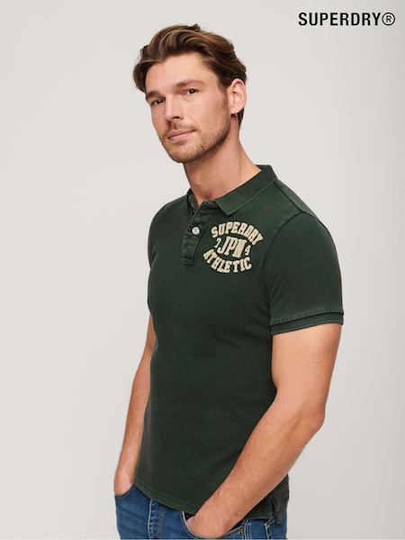 Superdry Enamel Green 100% Cotton Vintage Athletic Polo Shirt (667990) | £45