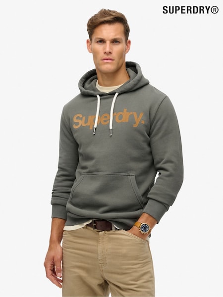 Superdry Dark Khaki Core Logo Classic Hoodie (668086) | £60