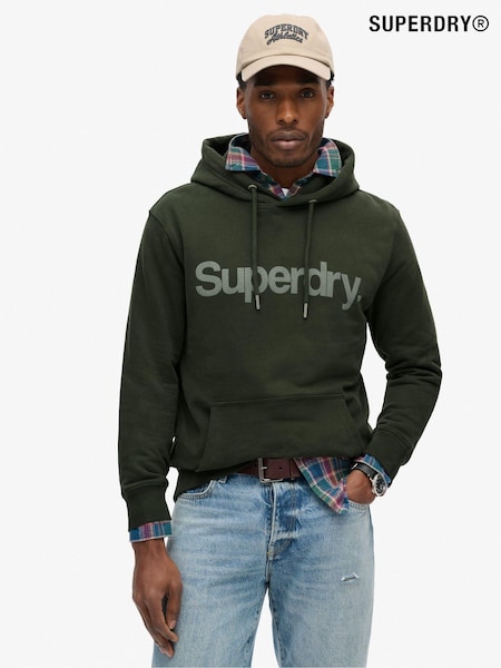 Superdry Army Khaki 100% Cotton Core Logo City Hoodie (668325) | £60