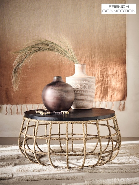 French Connection Mango Wood and Jute Chamak Coffee Table (668749) | £105