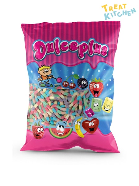 Treat Kitchen Sugared Neon Gummy Worms Sweets 1 Kilo Bag