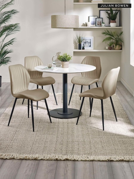 Julian Bowen Luca 100cm Round Dining Set With 4 Morris Chairs
