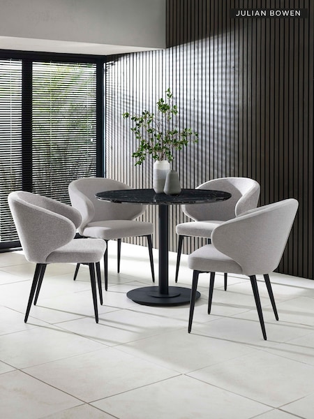 Julian Bowen Luca 100cm Round Dining Set With 4 Marcus Chairs