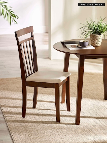 Julian Bowen Set Of 2 Slatted Back Dining Chairs