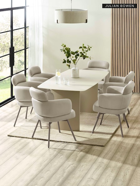 Julian Bowen Element Dining Set With 6 Callisto Swivel Chairs