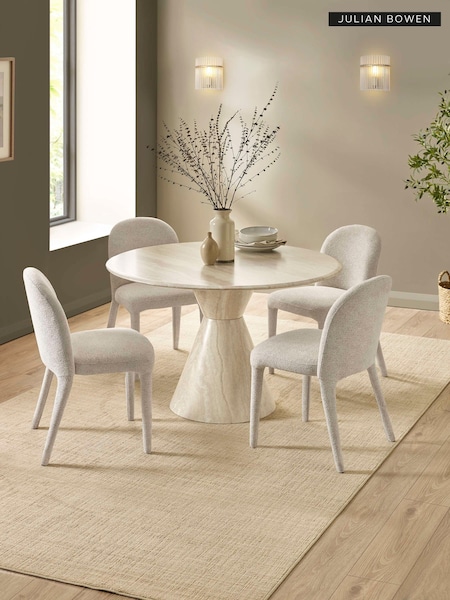 Julian Bowen Verona Round Dining Set With 4 Holly Chairs