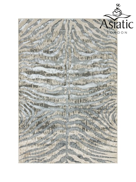 Asiatic Rugs Grey Quantam Zebra Rug (670194) | £75 - £363